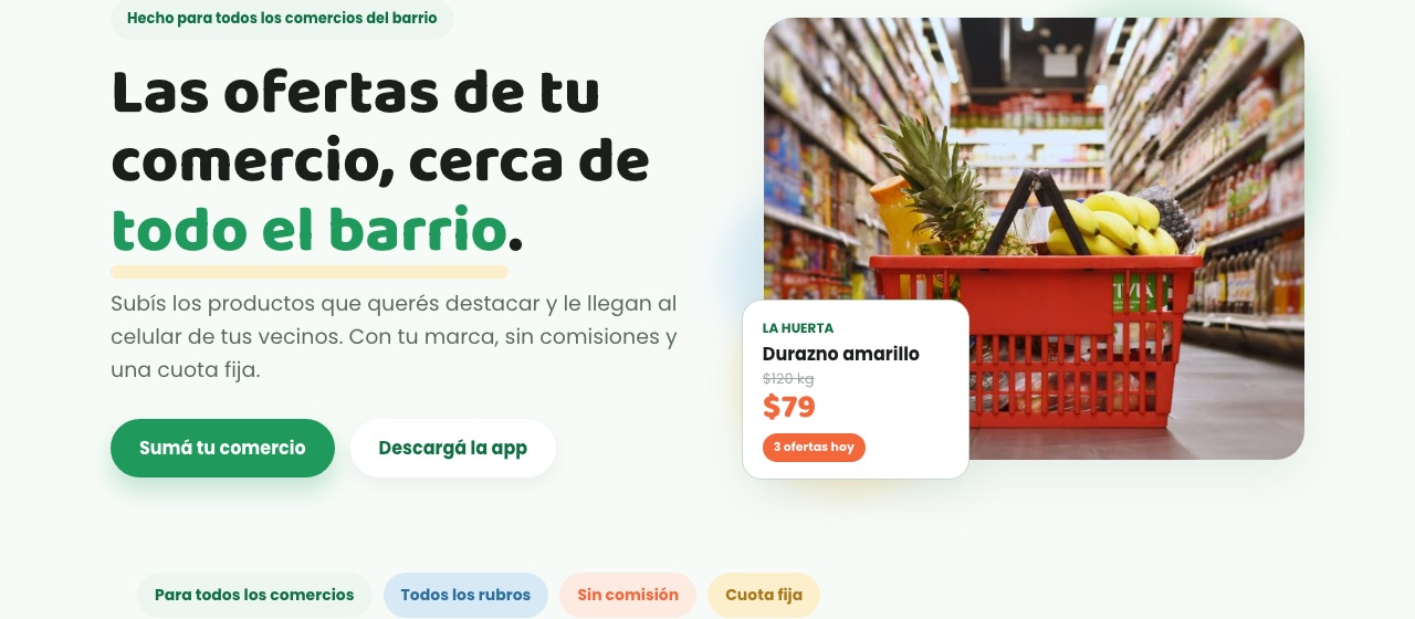 Portada de oferca.com: las ofertas de tu comercio, cerca de todo el barrio